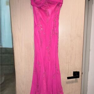 Scala Strapless Pink Gown